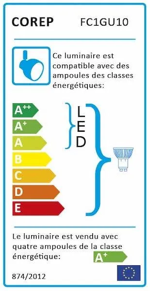 Réglette 4 spots design Corep Fifties Beige Métal