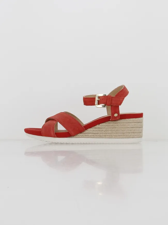 Sandales compensées ischia corda rouge femme - Geox | wimod