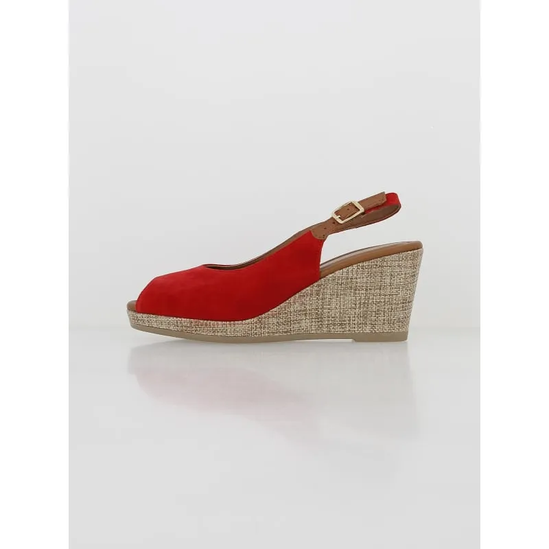 Sandales compensées ischia corda rouge femme - Geox | wimod