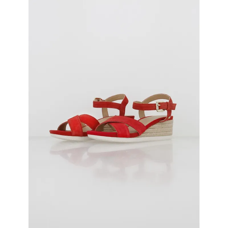 Sandales compensées ischia corda rouge femme - Geox | wimod