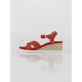 Sandales compensées ischia corda rouge femme - Geox | wimod