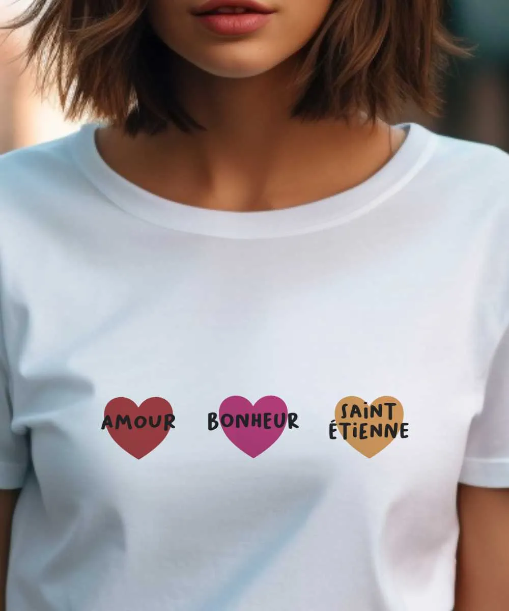 T-Shirt Amour bonheur Saint-Étienne