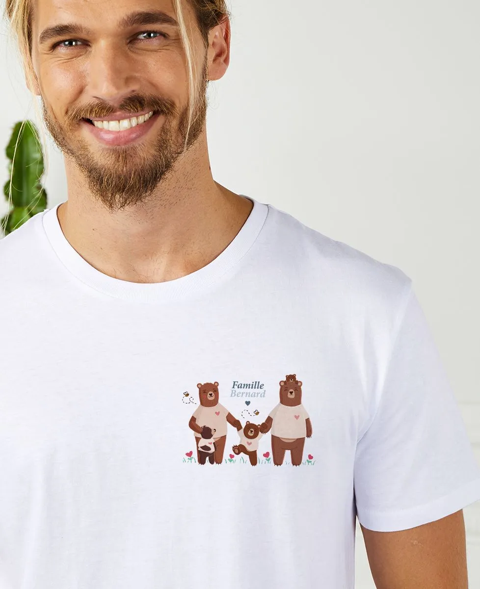 T-Shirt homme Famille ours personnalisée