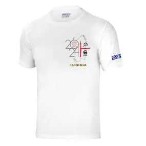 T Shirt SPARCO M SPORT Sardaigne Blanc 2024