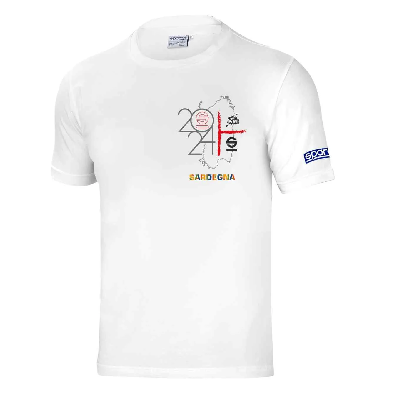 T Shirt SPARCO M SPORT Sardaigne Blanc 2024