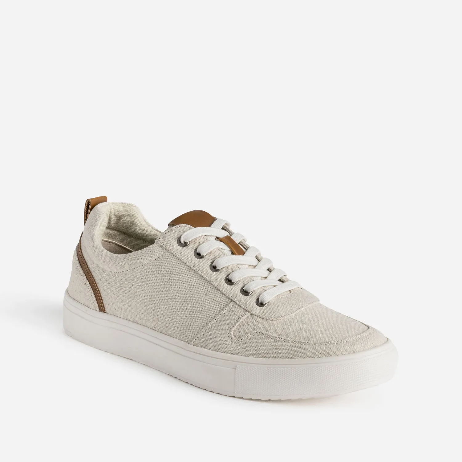 Tennis beige chiné en toile - Baskets / Tennis Homme | ERAM