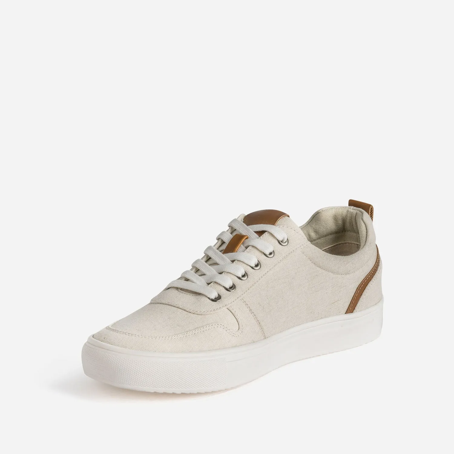 Tennis beige chiné en toile - Baskets / Tennis Homme | ERAM