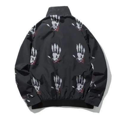 Veste coupe-vent pour homme avec motif peinture impression main